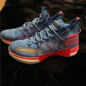 Blue and Pink Athletic Sneakers